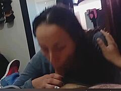Asian MILF gives a blowjob and gets a big load in this amateur video