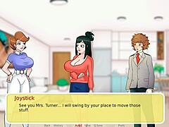 Friendly milf next door in animated erotic game