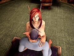 Rothaarige MILF wird in Warcraft-inspiriertem 3D-Porno frech