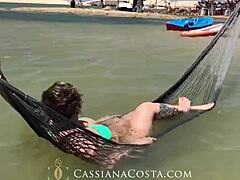 Cassiana coast enjoys threesome fun with friends at Jericoacoara beach
