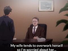 Sem prevarantska žena v Hentai Anime, ki se ukvarja s spolnimi dejanji s šefom mojega moža za njegov profesionalni napredek