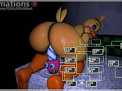 Vanny's sexual encounter with a virtual girl in the game FNaF 2x SB