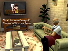 Großmutters Fußjobb und Blowjob in Sims 4