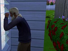 Old man pays rent for a young girl in the sims 4 spy shower