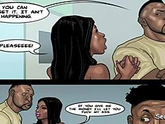 Una MILF afroamericana con le tette naturali tradisce i suoi nuovi Jordan in un fumetto con voce femminile