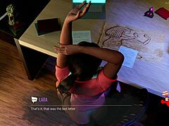Lara Croft med store bryster rider et monster i et 3D-pornospill