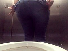 Spying on the Mall Bathroom with a Big Ass Babe