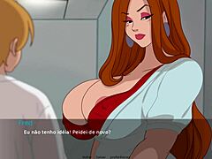 बड़े स्तन और बड़ी गांड वाली सौतेली माँ कार्टून पोर्न गेम में फेशियल लेती है