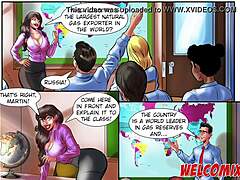 Blowjob and fucking in schoolgirl fantasy - animated porn video