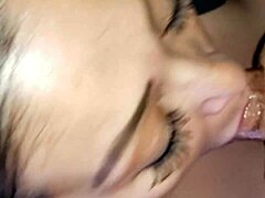 Tattooed latina gives a sensual blowjob and gets fucked hard